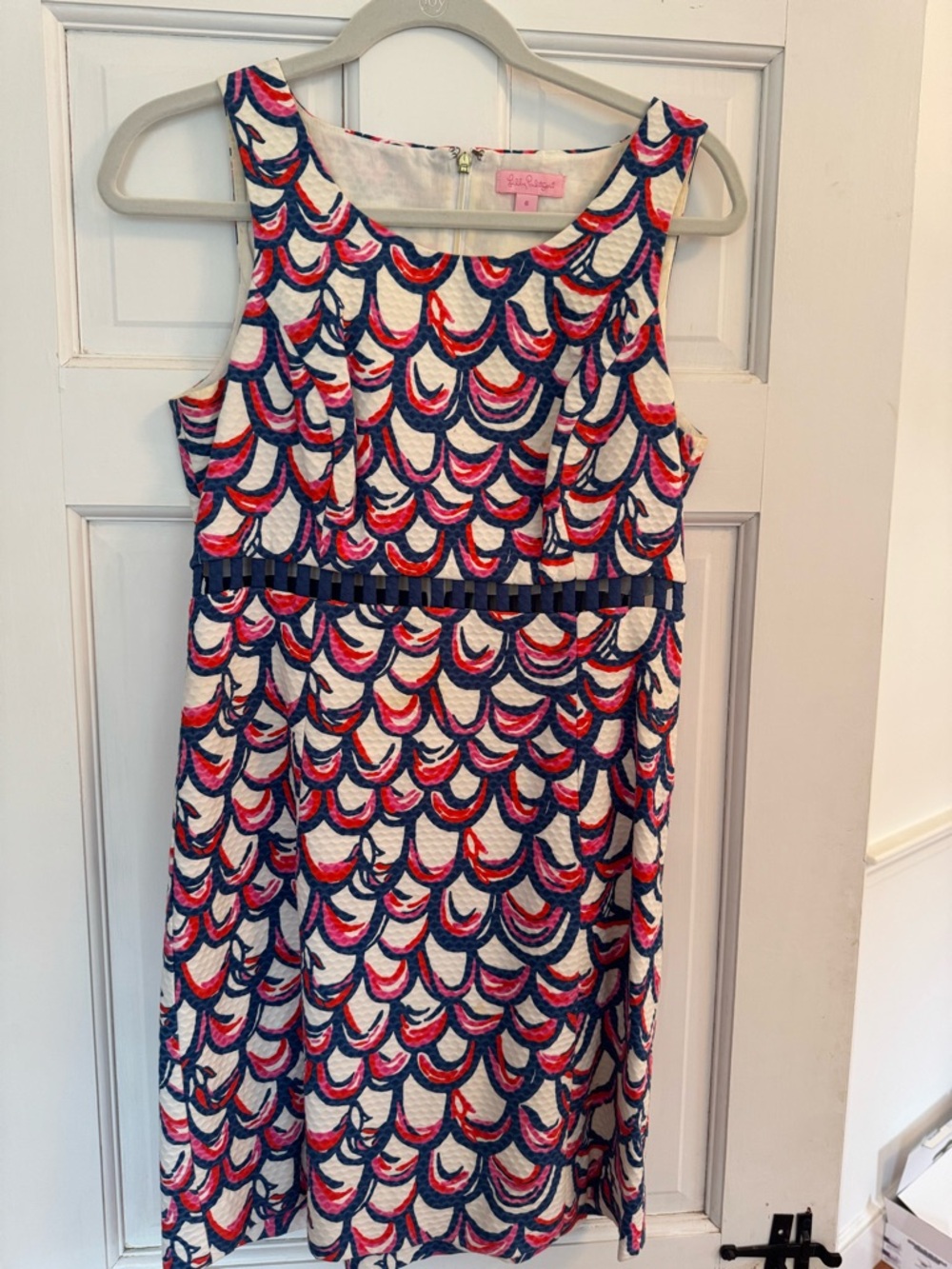 Lilly Pulitzer Girls Navy, Pink & White Sleeveless Patterned Dress